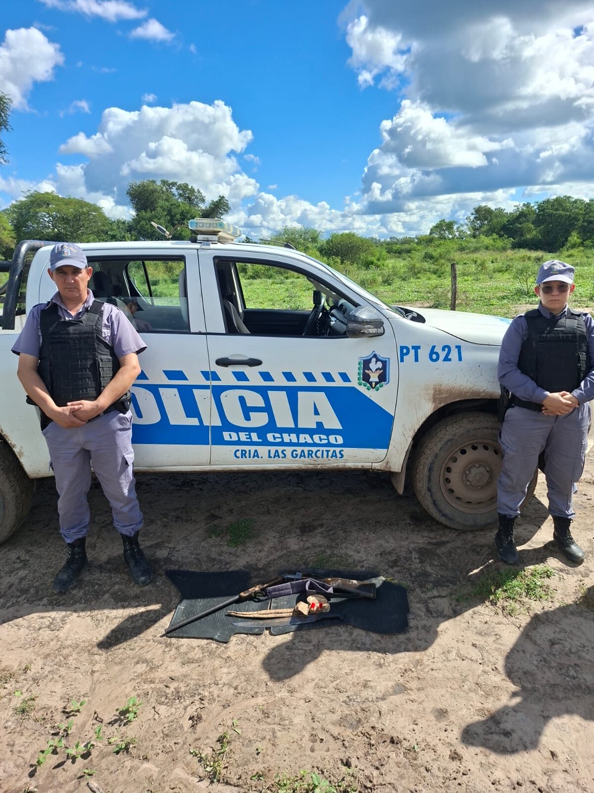 Las Garcitas: demoraron a un hombre armado durante un operativo rural y secuestraron una escopeta
